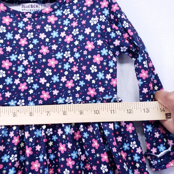 Blueberi Boulevard Kids Floral Colorful Fun Casual Fit and Flare Dress Size 4t - Picture 6 of 15